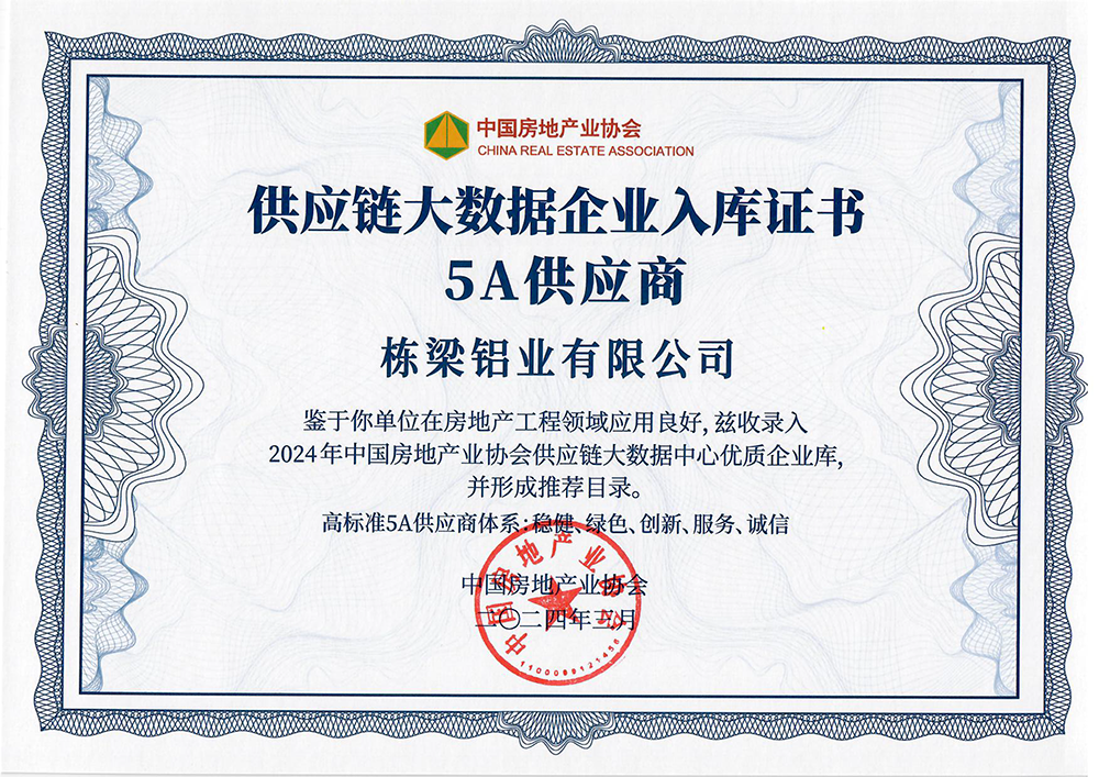 栋梁铝业荣获“房建供应链企业综合实力TOP500-首选土建材料类品牌·铝型材类”10强！(图2)