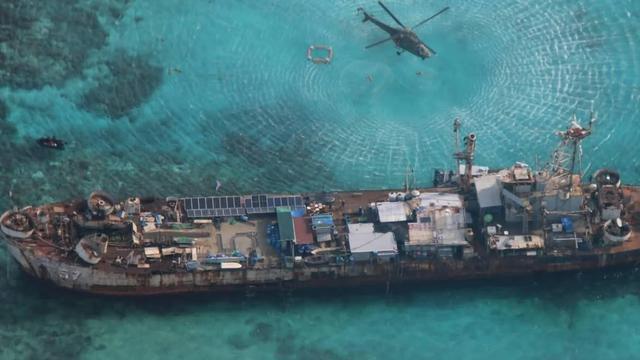 美媒公布仁爱礁坐滩破船近况甲板上太阳能板、房屋等设施齐全！(图3)