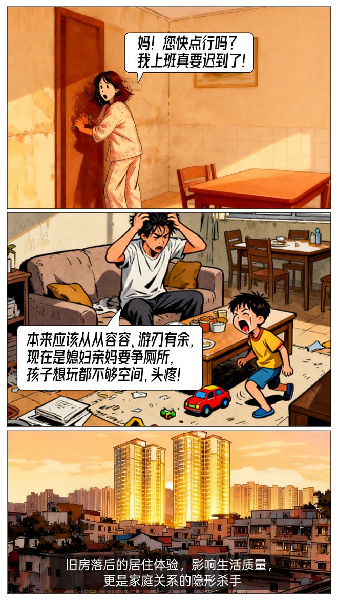 中年人崩溃“三件套”：婆媳争孩子闹换房卖不掉